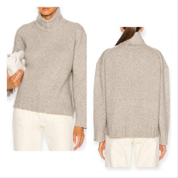 Nili Lotan Zoe Turtleneck Sweater, Gray, Wool Blend, Size S, Oversized - Picture 14 of 14